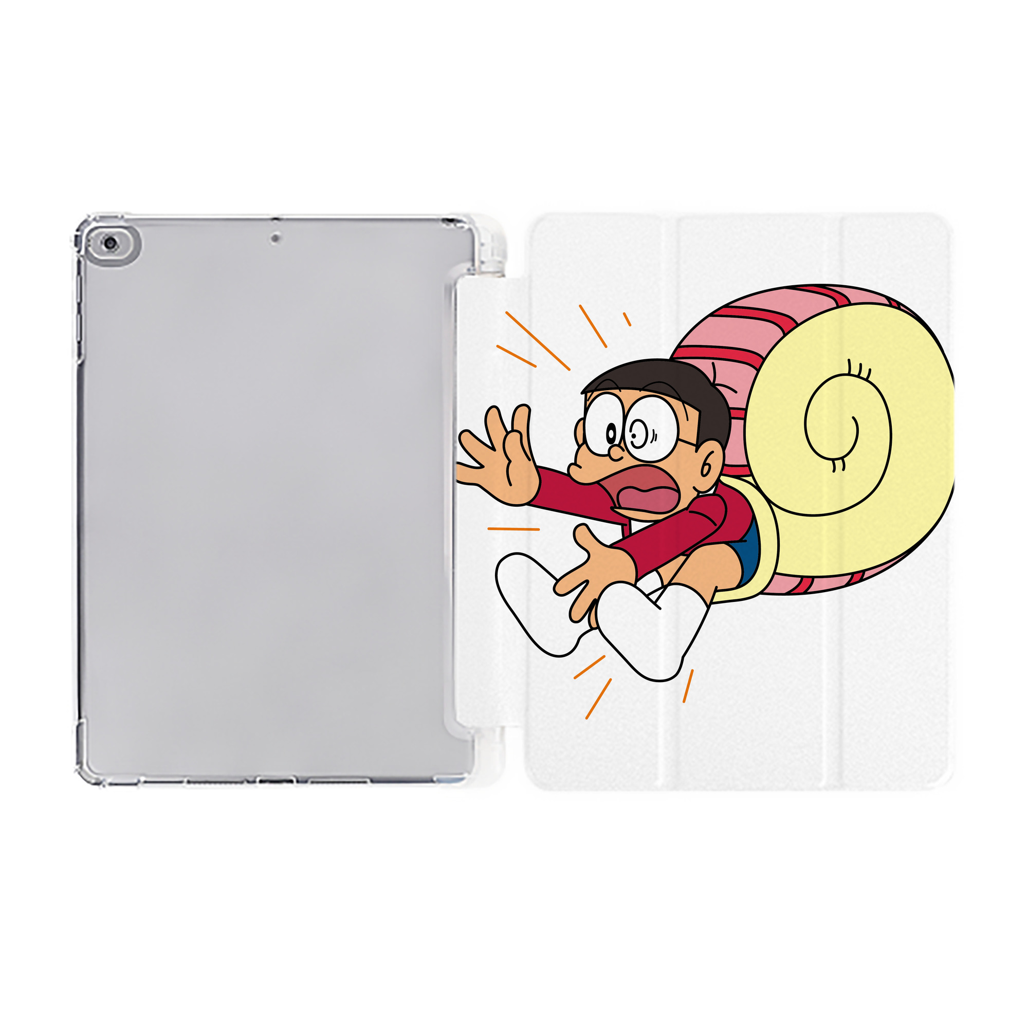 （画像用） ドラえもん 野比 のび太 Doraemon Nobita Nobi IPad ケース ペン収納付き 三つ折りスタンド PUレザー×シリコン 対応機種9.5/10.5/10.9インチ